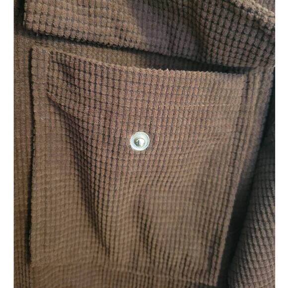 SHEIN Women's XL Oversize Jacket Shacket Brown Button Up - Picture 3 of 5